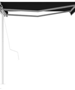 vidaXL Copertină retractabilă automat cu stâlpi, antracit, 3,5x2,5 m