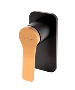 Baterie dus incastrata FDesign Seppia, corp incastrat inclus, negru mat rose gold lucios