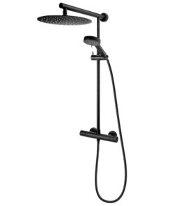 Coloana de dus FDesign Anima, baterie termostatata, negru mat