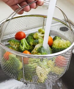 Alternative view of Cos inox tip sita pentru friteuza sau legume, 19,5x9x15,5 cm, Happymax