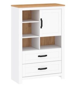 Dulap mdf alb stejar craft auriu Lanzette 93,7x40,7x140 cm