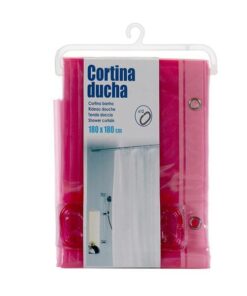 Perdea de dus, PVC, Semitransparenta, 180 x 180 cm, Roz
