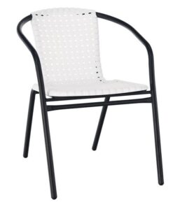 Scaun stivuibil alb negru Bergola 53x60x73 cm