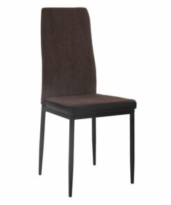 Scaun tapiterie textil maro picioare metal negru Enra