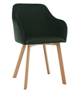 Scaun tapiterie textil verde smarald picioare fag Tandel
