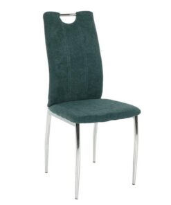 Scaun textil verde crom Oliva 42x52x97 cm