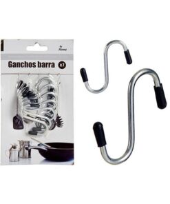 Set 7 carlige pentru bucatarie, Metal cromat, 11 x 2 x 18 cm