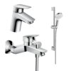 Set baterie lavoar, baterie cada si set de dus, crom, Hansgrohe Logis New