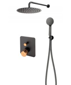 Set de dus incastrat FDesign Ardesia, negru mat rose gold lucios