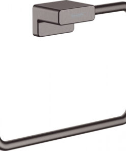 Suport prosop baie, negru periat, Hansgrohe AddStoris
