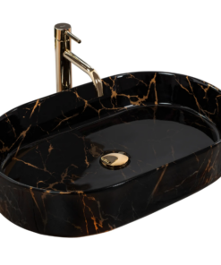 Lavoar pe blat Rea Nadia Marble Black Shiny