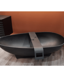 Cada freestanding Kuma Luxo ovala 180x86 cm Negru