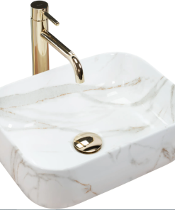 Lavoar pe blat Rea Demi Mini Aiax Alb Lucios cu Model