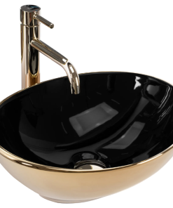 Lavoar pe blat Rea Sofia Negru Lucios cu Auriu Lucios