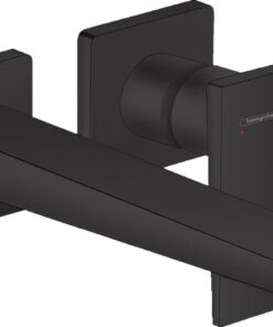 Baterie lavoar Hansgrohe Metropol de perete, pipa 225 mm, fara ventil, negru mat - 32526670