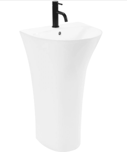 Lavoar ceramic freestanding Rea Rita Slim Alb
