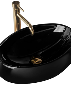 Lavoar pe blat REA Linda 48 cm Negru Lucios