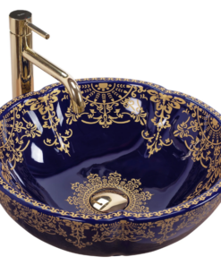 Lavoar pe blat Rea Marina Blue Lucios cu Model