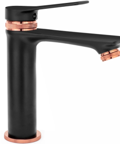 Baterie pentru lavoar REA Viral Rose Gold cu Negru Mat