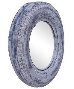 vidaXL Oglindă, alb, 50 cm, anvelopă de cauciuc reciclat