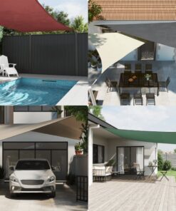 vidaXL Parasolar, alb, 5x5x6 m, țesătură oxford, triunghiular