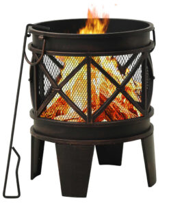 vidaXL Vatră de foc rustică, cu vătrai, Φ42x54 cm, oțel