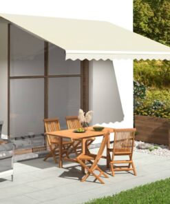 vidaXL Pânză de rezervă copertină, crem, 4x3,5 m