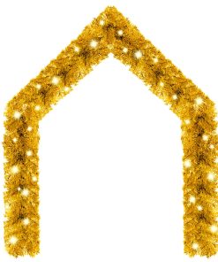 vidaXL Ghirlandă de Crăciun cu lumini LED, auriu, 10 m
