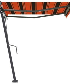 vidaXL Copertină autonomă retractabilă automat, oranj&maro 350x250 cm