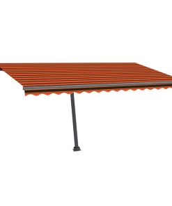 vidaXL Copertină autonomă retractabilă automat oranj&maro 450x300 cm