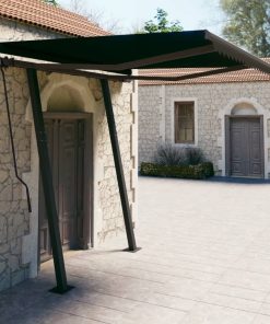 vidaXL Copertină retractabilă automat cu stâlpi, antracit, 3,5x2,5 m