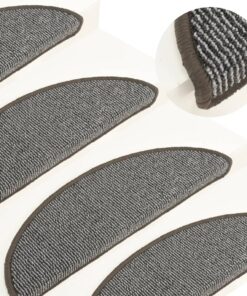 vidaXL Covorașe pentru trepte scară, 15 buc., gri, 56x17x3 cm