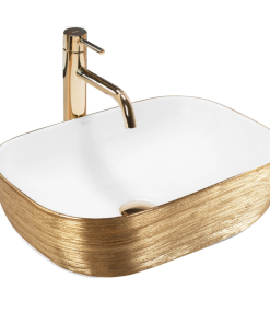 Lavoar pe blat REA Belinda Auriu Mat cu Alb Lucios