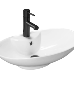 Lavoar pe blat REA Rosa 59 cm Alb Lucios