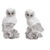 Set 2 bufnite decorative albe, 9x14x9cm