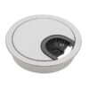 Suport doza trecere cablu metalica, finisaj aluminiu, cu perii &Oslash;60 mm