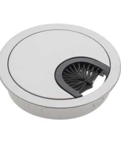 Suport doza trecere cablu metalica, finisaj aluminiu, cu perii &Oslash;60 mm