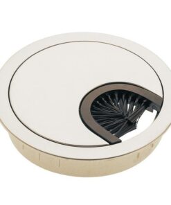 Suport doza trecere cablu metalica, finisaj nichel satin, cu perii &Oslash;60 mm