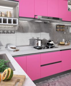 vidaXL Folie de mobilier autoadezivă ,roz extra lucios 500x90 cm PVC