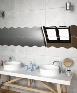 vidaXL Oglinzi de perete, 4 buc., 100x23 cm, sticlă ondulată