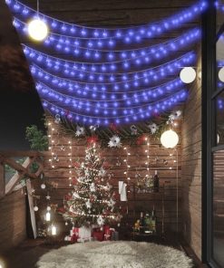 vidalXL Ghirlandă luminoasă, 400 LED-uri, albastru, 8 funcții, 40 m