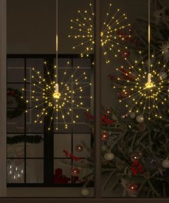 vidaXL Lămpi cu artificii de Crăciun, 4 buc., 560 LED, alb cald, 20 cm