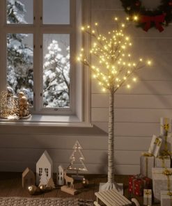 vidaXL Pom de Crăciun, 140 LED-uri, alb cald, 1,5 m, salcie, int./ext.