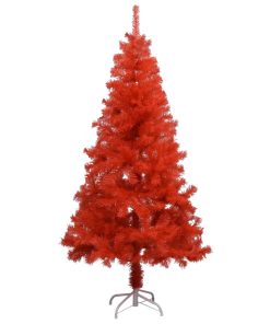 vidaXL Set brad de Crăciun artificial LED-uri/globuri roșu 150 cm PVC