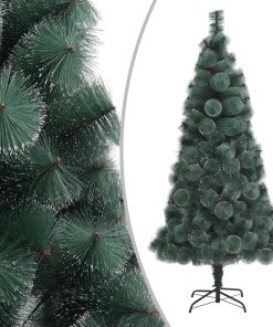 vidaXL Brad Crăciun artificial cu LED-uri&globuri, verde 150 cm PVC&PE