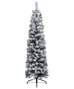 vidaXL Set pom Crăciun artificial subțire LED-uri&globuri verde 150 cm