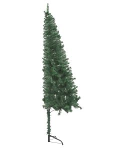 vidaXL Set pom Crăciun artificial colț LED-uri&globuri verde 150cm PVC