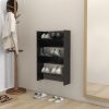 vidaXL Pantofar de perete, negru extralucios, 60x18x90 cm, PAL