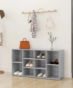 vidaXL Banchetă pantofar, gri beton, 103x30x54,5 cm, lemn prelucrat
