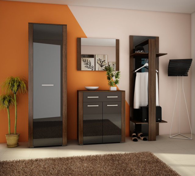 Cezar (Mobila Hol) S.Dark/Black High Gloss